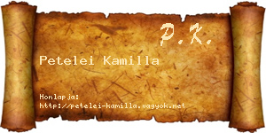 Petelei Kamilla névjegykártya